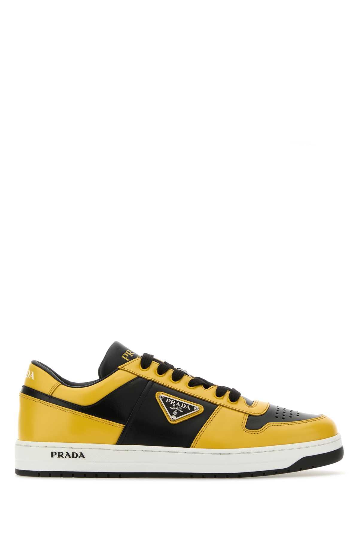 image of Prada Two-Tone Leather Downtown Sneakers, Men's (Size 8)