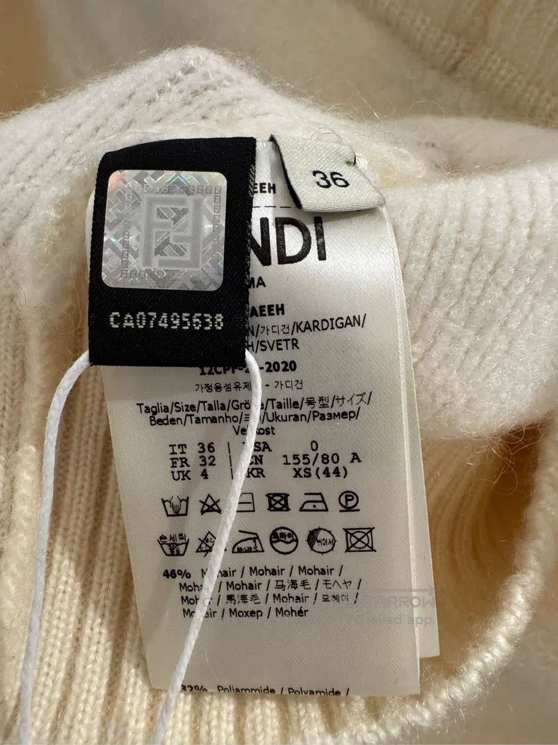 Fendi Fendi White mohair cardigan Size XXS / US 00 / IT 34 - 5 Thumbnail