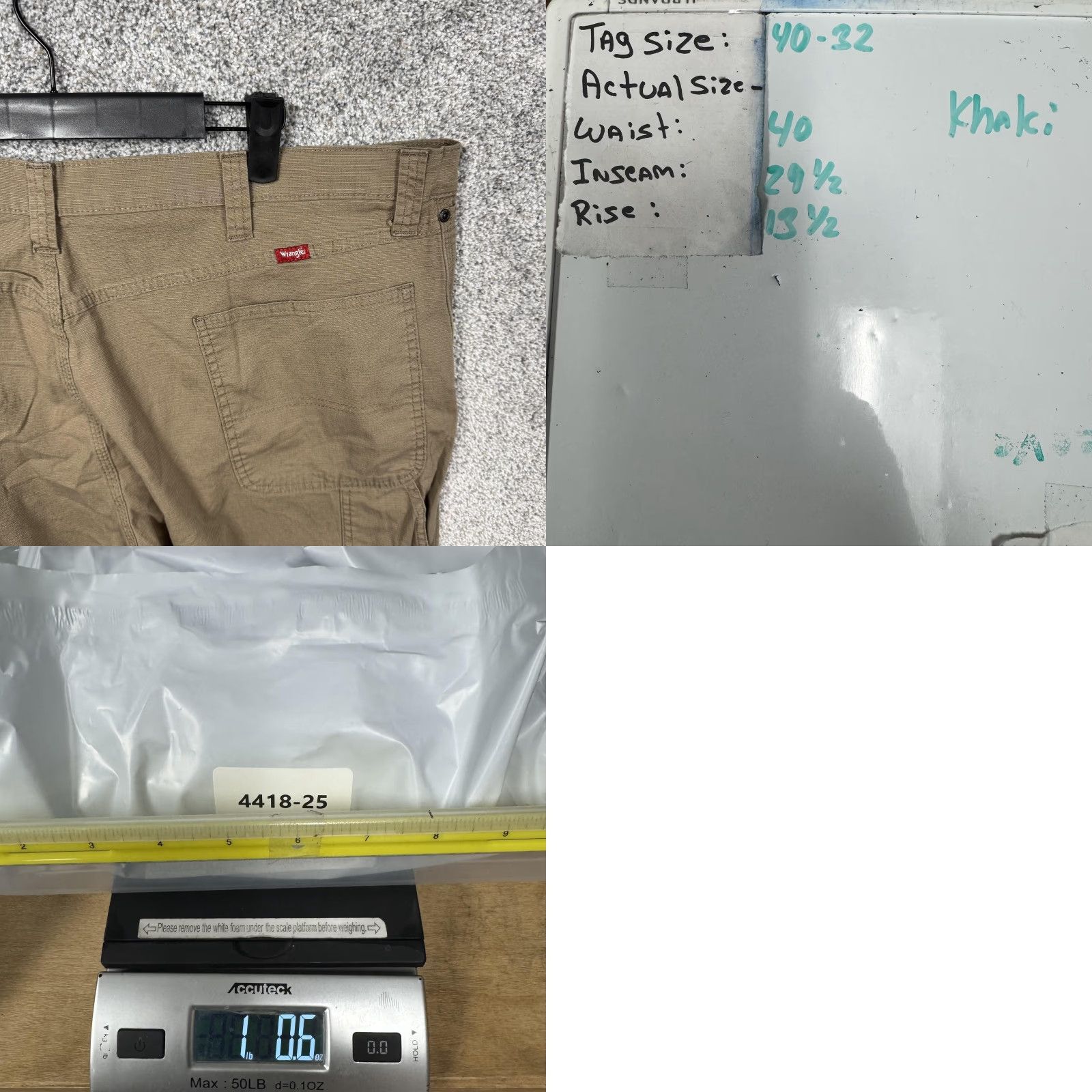 Wrangler Wrangler Mens Pants 40x29.5 Khaki Stretch Utility Pockets Workwear Size US 40 / EU 56 - 9 Thumbnail