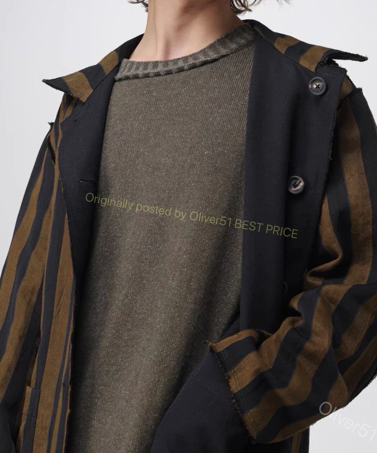 Ziggy Chen Ziggy Chen 23AW wool ochre‑yellow striped coat YYYY17/2610 Size US S / EU 44-46 / 1 - 5 Thumbnail