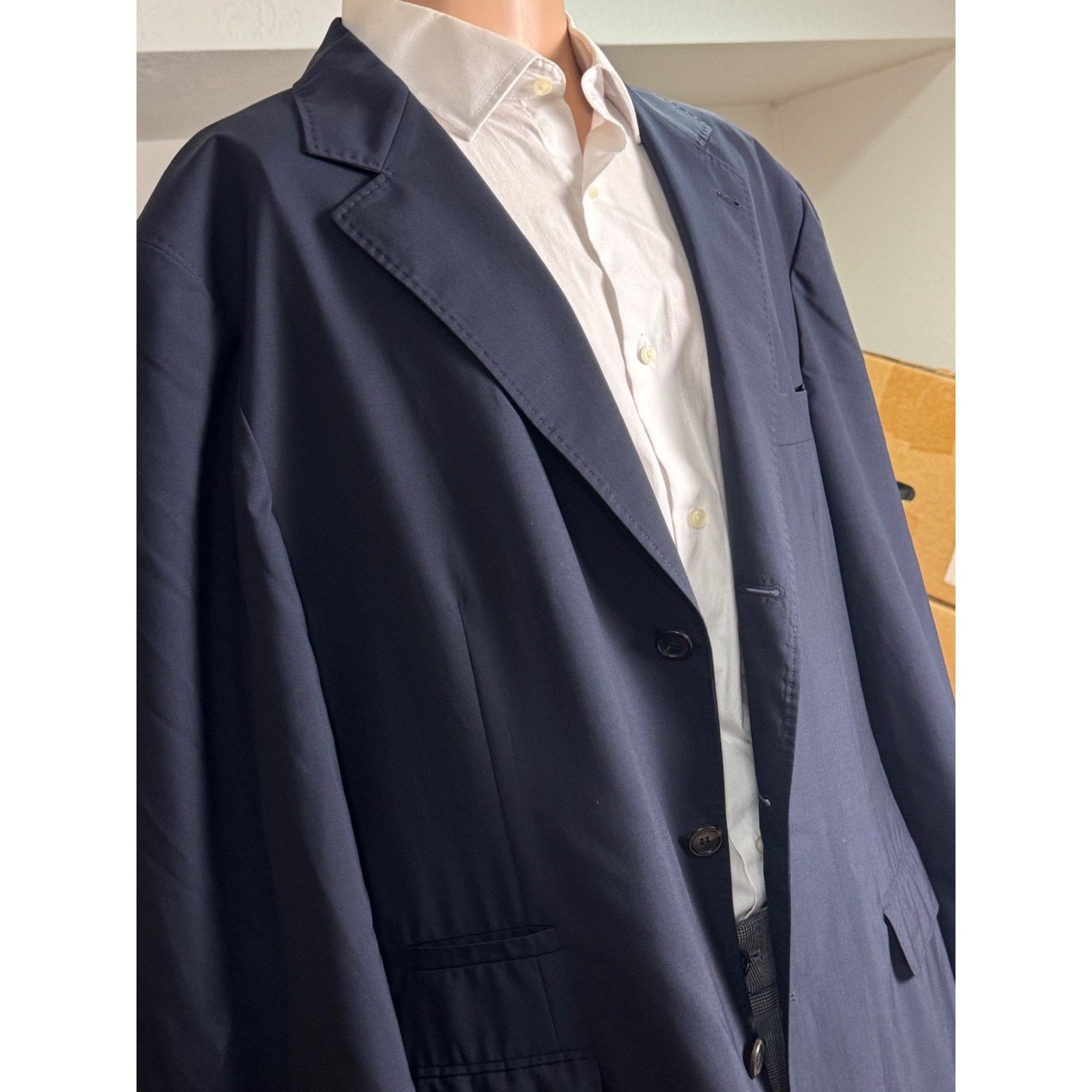 Brunello Cucinelli Brunello Cucinelli Navy Blue Unstructured Blazer jacket 48R Size 48R - 6 Thumbnail