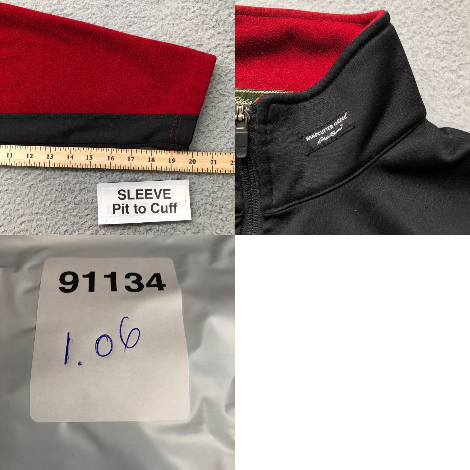 Eddie Bauer Eddie Bauer Windcutter Fleece Jacket Mens L Red Black Full Zip Mock Neck Pockets Embroidered Logo Jacket Size US L / EU 52-54 / 3 - 8 Thumbnail
