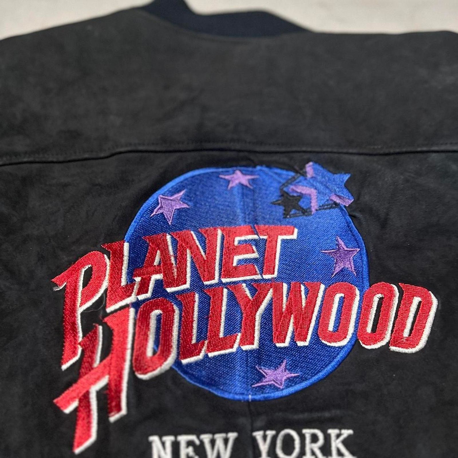 Planet Hollywood **Vintage Planet Hollywood Black Suede Leather Bomber Jacket Size US XL / EU 56 / 4 - 4 Thumbnail