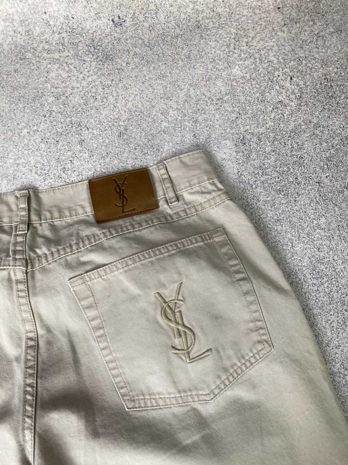 Designer × Vintage × Yves Saint Laurent Vintage Yves Saint Laurent Pants Trousers Embroidered Logo Size US 32 / EU 48 - 13 Thumbnail