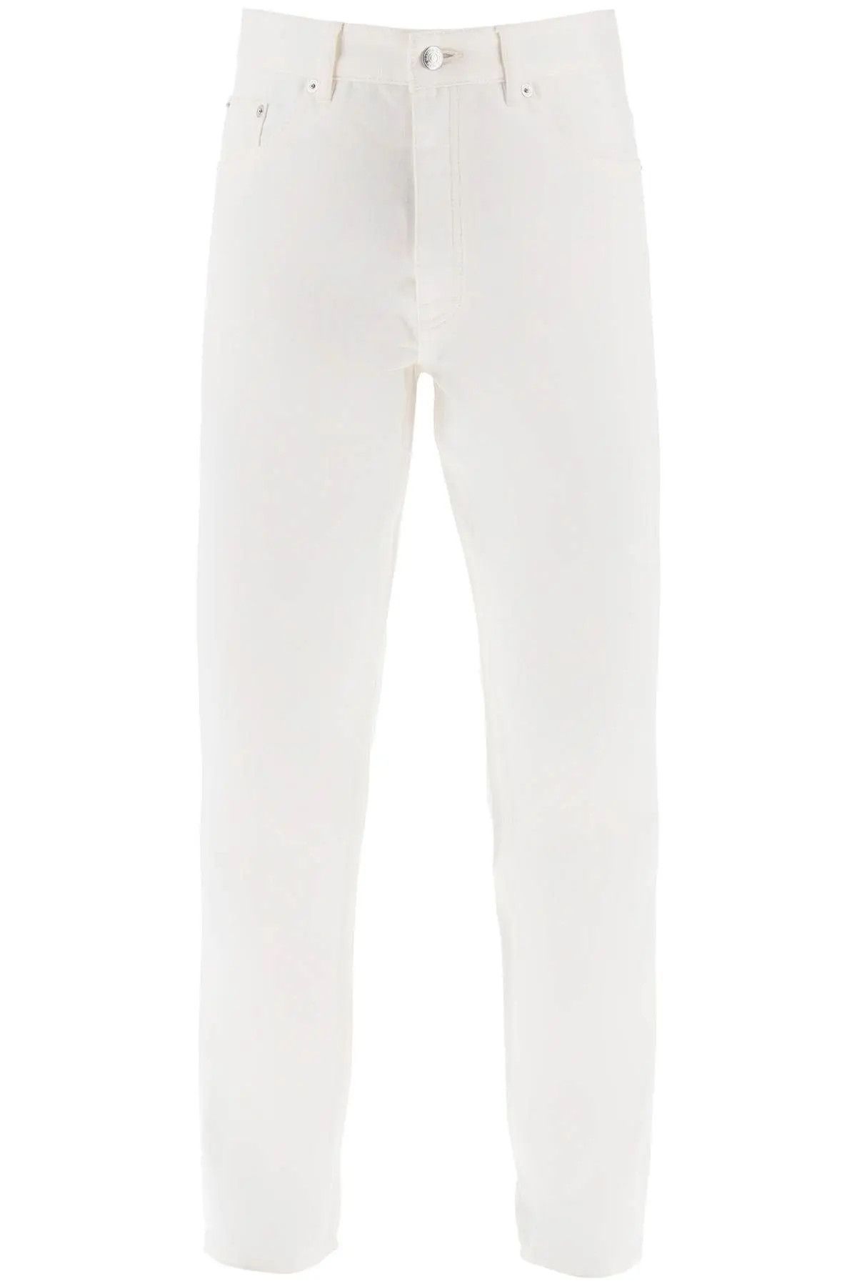 image of Maison Kitsune O1S22I1N0324 Low-Rise Tapered Jeans In White, Men's (Size 33)