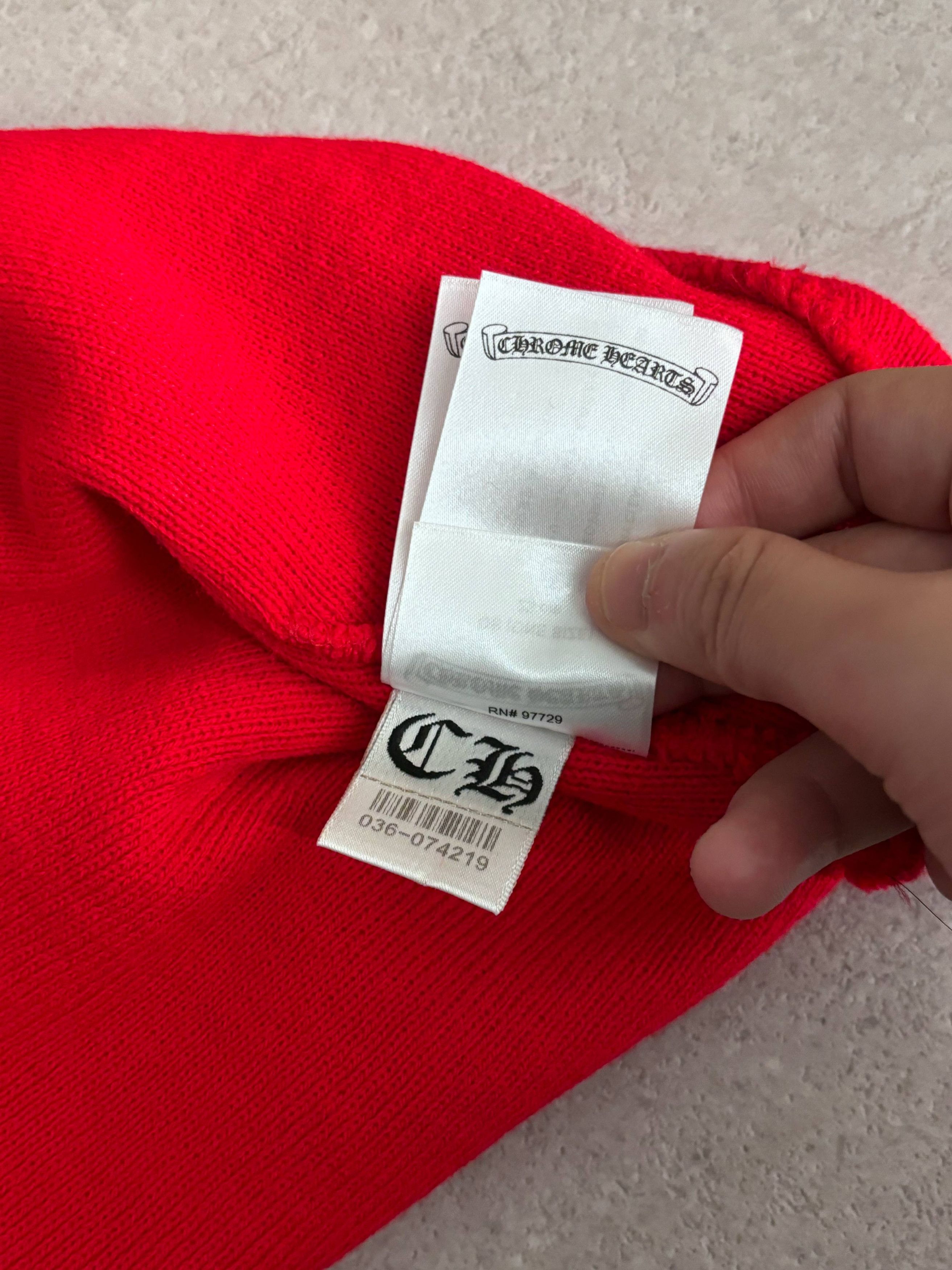 Chrome Hearts CHROME HEARTS Cross Cemetery Red Beanie Size ONE SIZE - 8 Thumbnail