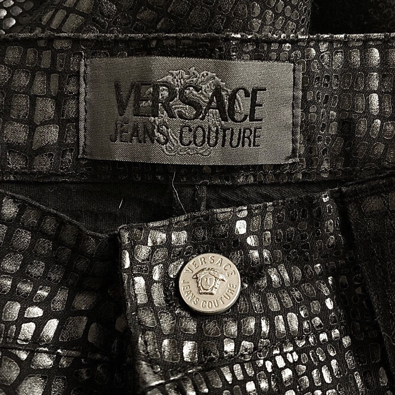 Versace Jeans Couture Vintage Versace Jeans Snakeskin Denim Size US 36 / EU 52 - 4 Thumbnail