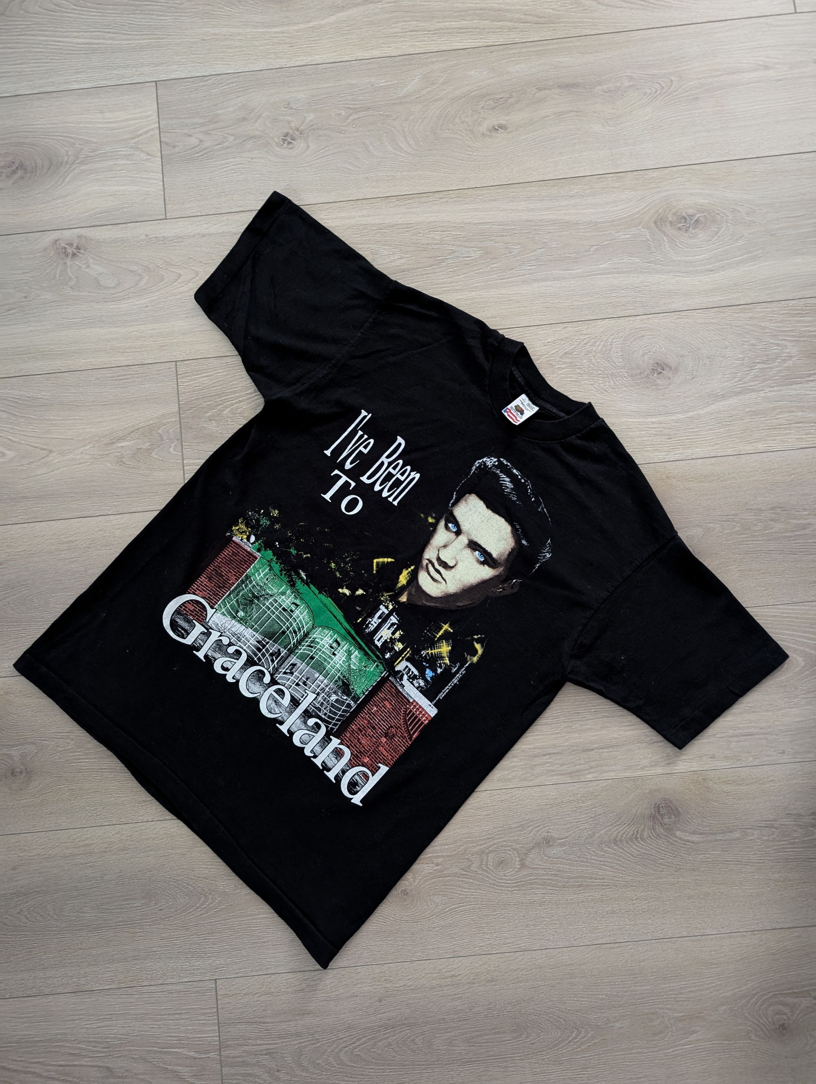 Fruit Of The Loom × Vintage Vintage 1992 Elvis Presley t-shirt Size US L / EU 52-54 / 3 - 1 Thumbnail