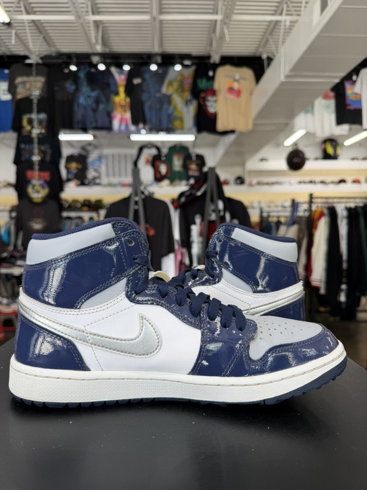 Jordan Brand Jordan 1 Golf Patent Midnight Navy Size 8.5 (2022) Size US 8.5 / EU 41-42 - 3 Thumbnail