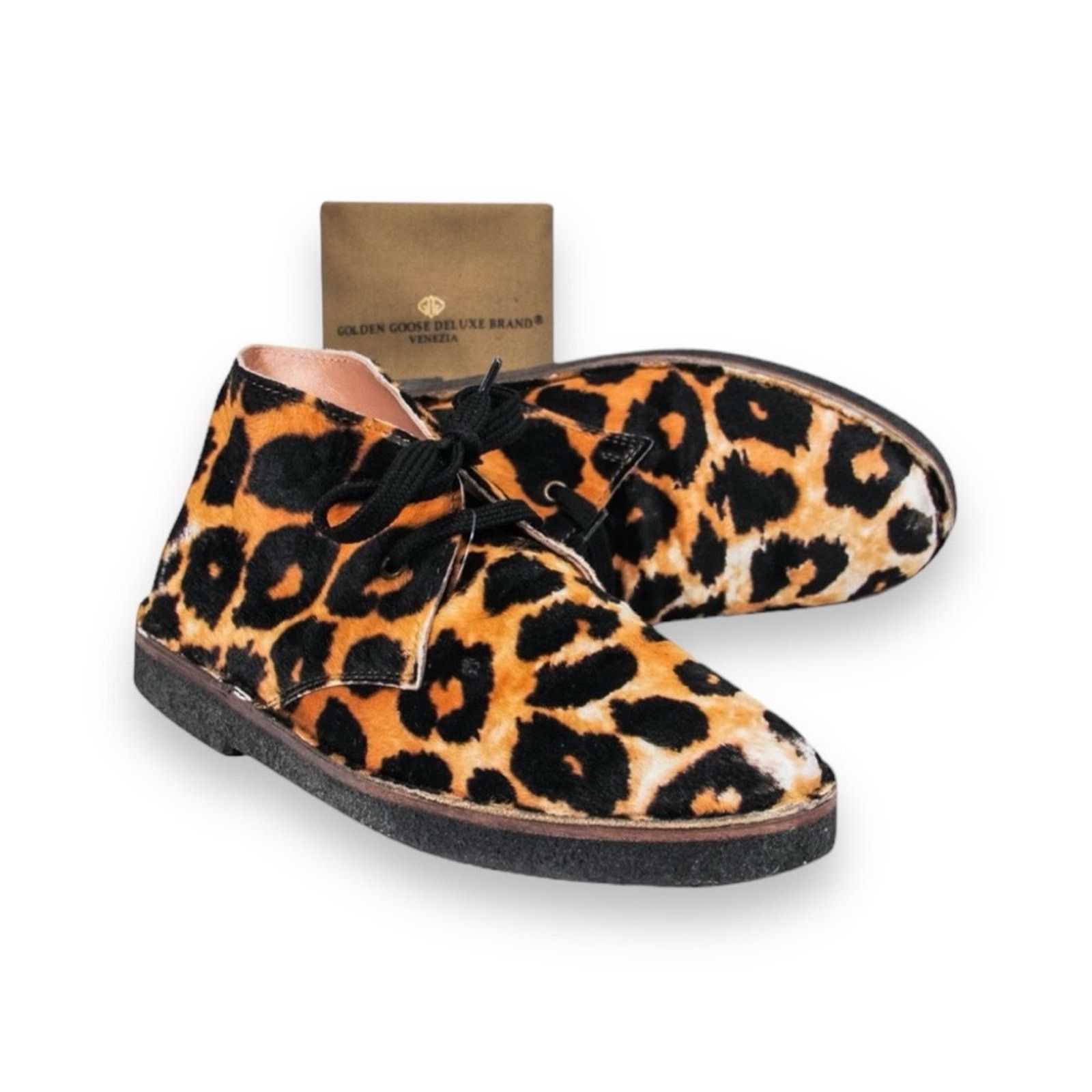 Golden Goose Golden Goose Leopard Pony Hair Distressed Lace-Up Sneakers Size US 6 / IT 36 - 1 Thumbnail