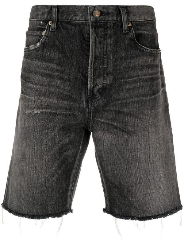 Saint Laurent Paris o1bcso1str0924 Denim Short Straight in Dark Grey Size US 33 - 1 Thumbnail