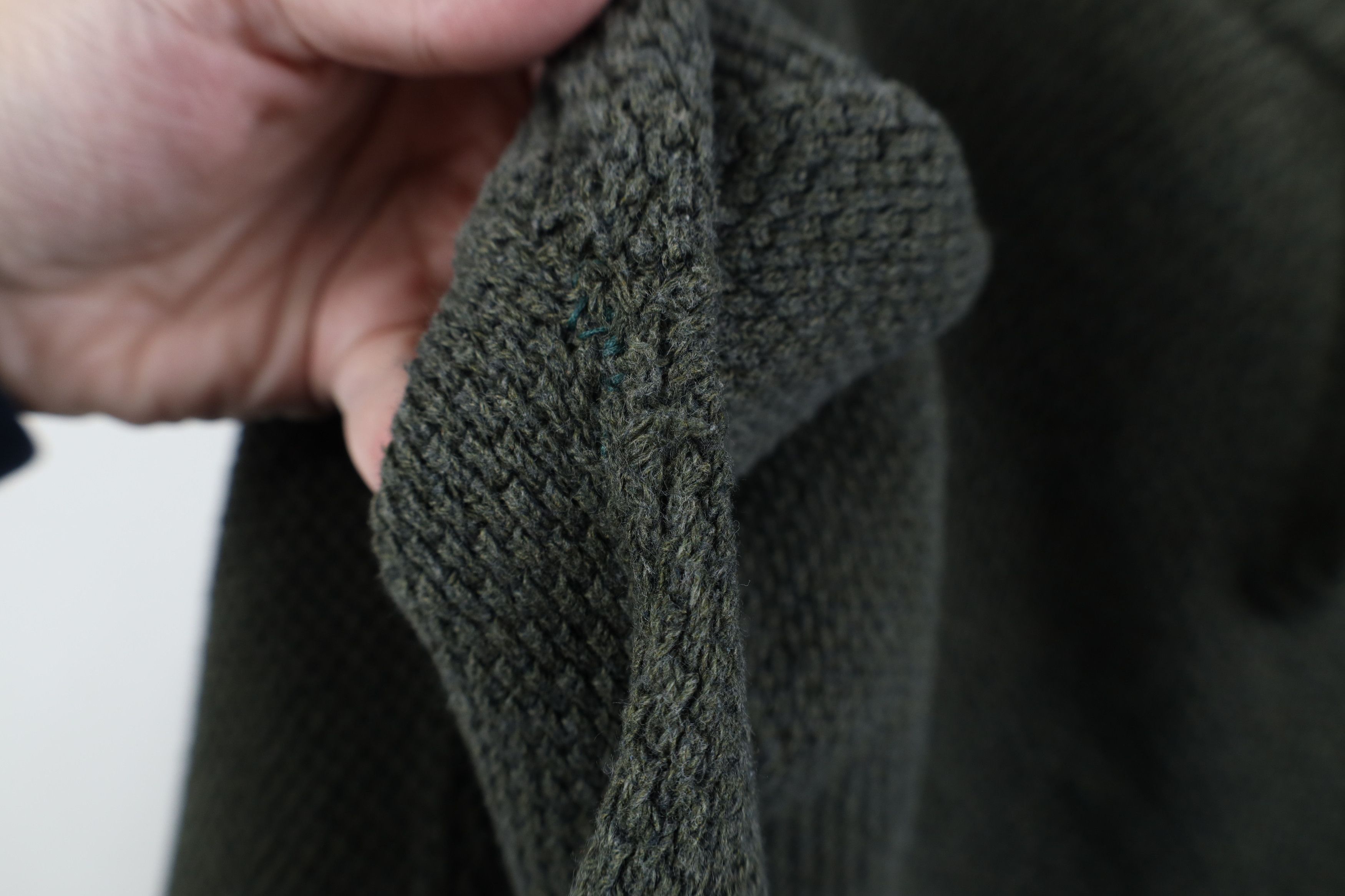 Vintage Vintage 90s Streetwear Weave Knit Henley Sweater Green USA Size US XL / EU 56 / 4 - 6 Thumbnail