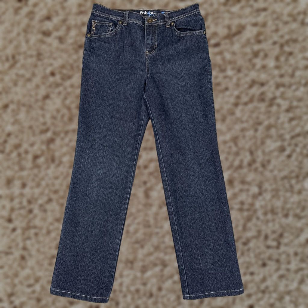 Style & Co Style & Co Petite Jeans Womens 6P Blue Dark Wash Natural Fit Five Pocket Zip Fly Size 28" / US 6 / IT 42 - 1 Thumbnail