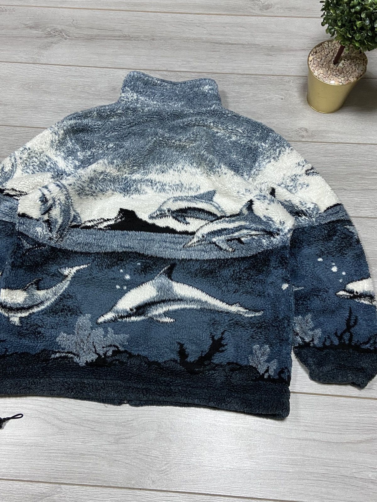 Vintage Dolphins 🐬 waves sea vintage fleece all over zip atlas Size US M / EU 48-50 / 2 - 7 Thumbnail