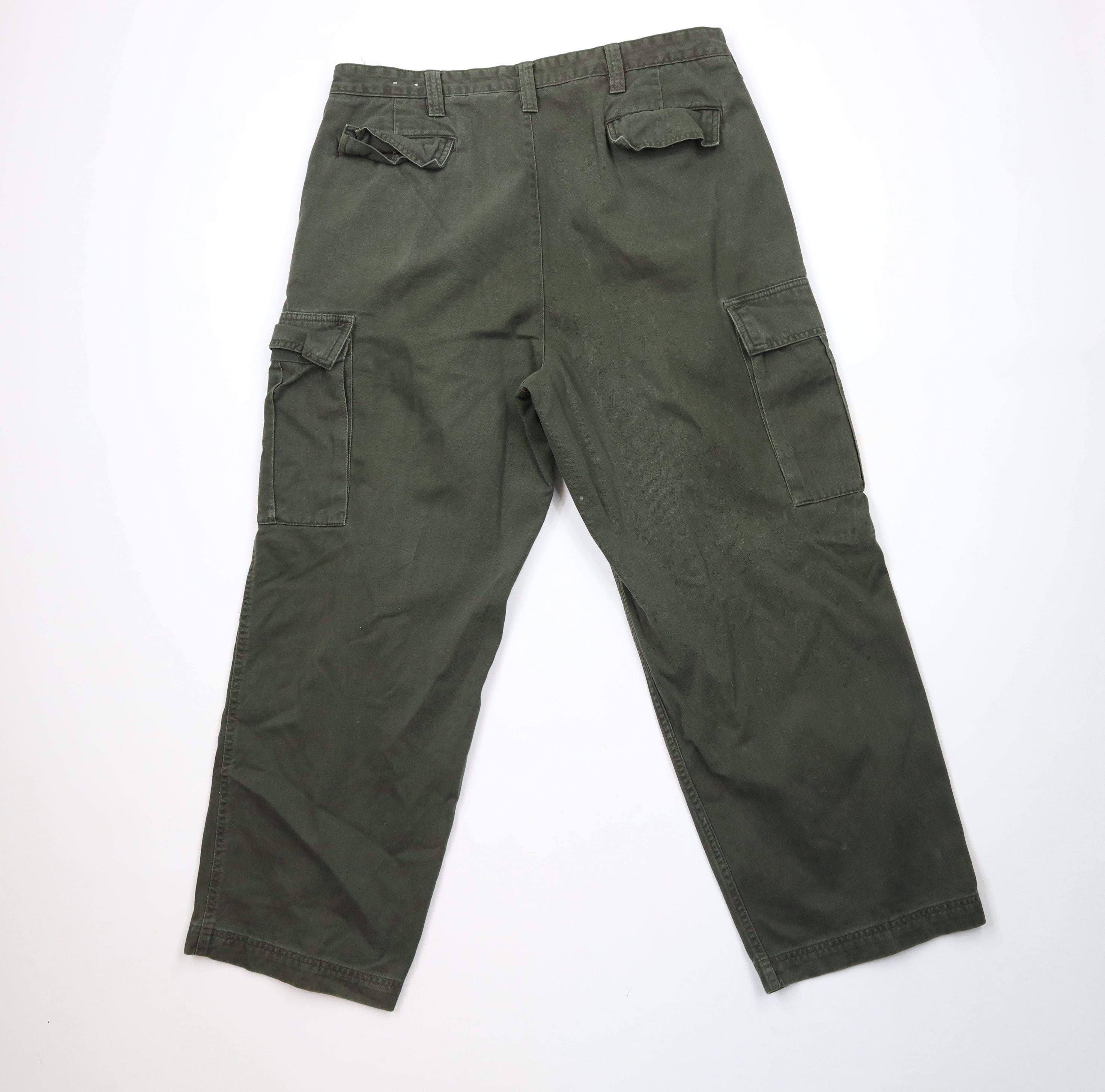 Vintage Vintage 90s Y2K Streetwear Baggy Wide Leg Cargo Pants Green Size US 36 / EU 52 - 10 Thumbnail
