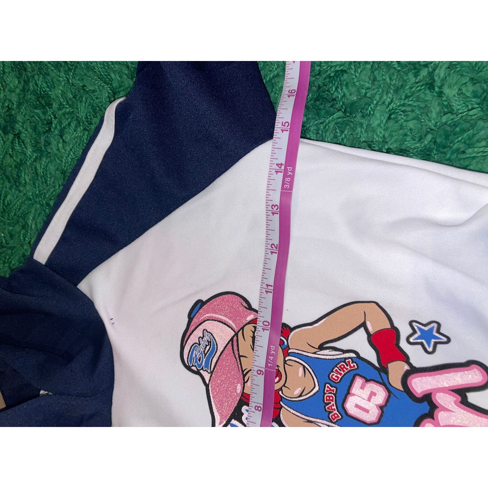 Vintage Y2K Baby Girl Top White Blue Hooded Shirt Tee 2000s 10 Size L / US 10 / IT 46 - 10 Thumbnail