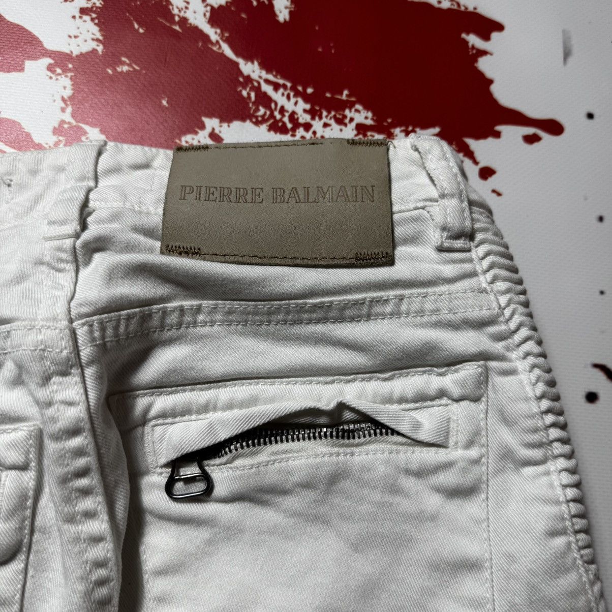 Balmain × Pierre Balmain vintage pierre balmain biker jeans skinny y2k Size 26" / US 2 / IT 38 - 11 Thumbnail