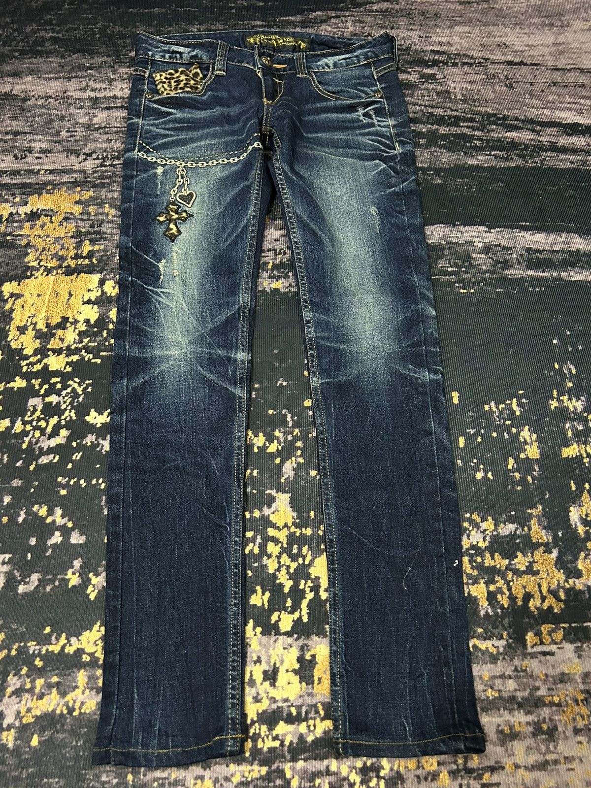 Ed Hardy Redpepper Cross Leopard Slim Jeans Size US 27 - 3 Thumbnail