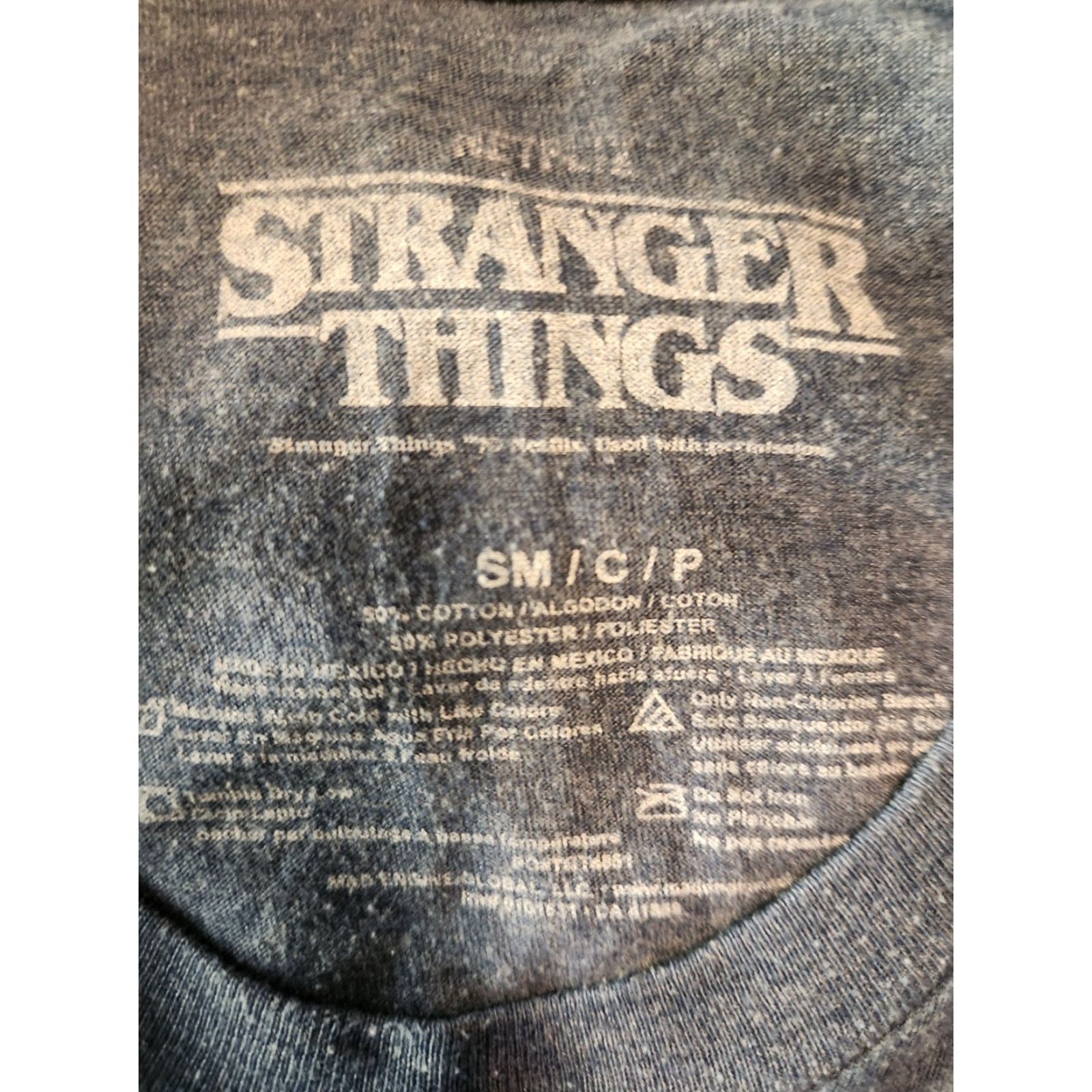 Vintage Netflix Stranger Things Crew Neck Graphic Tee Short Sleeve Blue Heather S Women's or Men's? (Original says Unisex Adults) Size US 29 - 2 Thumbnail