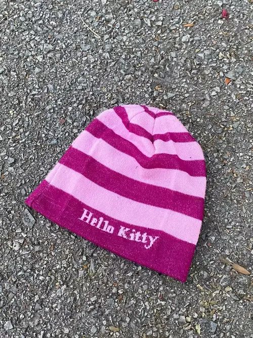 Other Japanese Vintage Hello Kitty Emo Y2K Alt Knitted Hat Size ONE SIZE - 3 Thumbnail