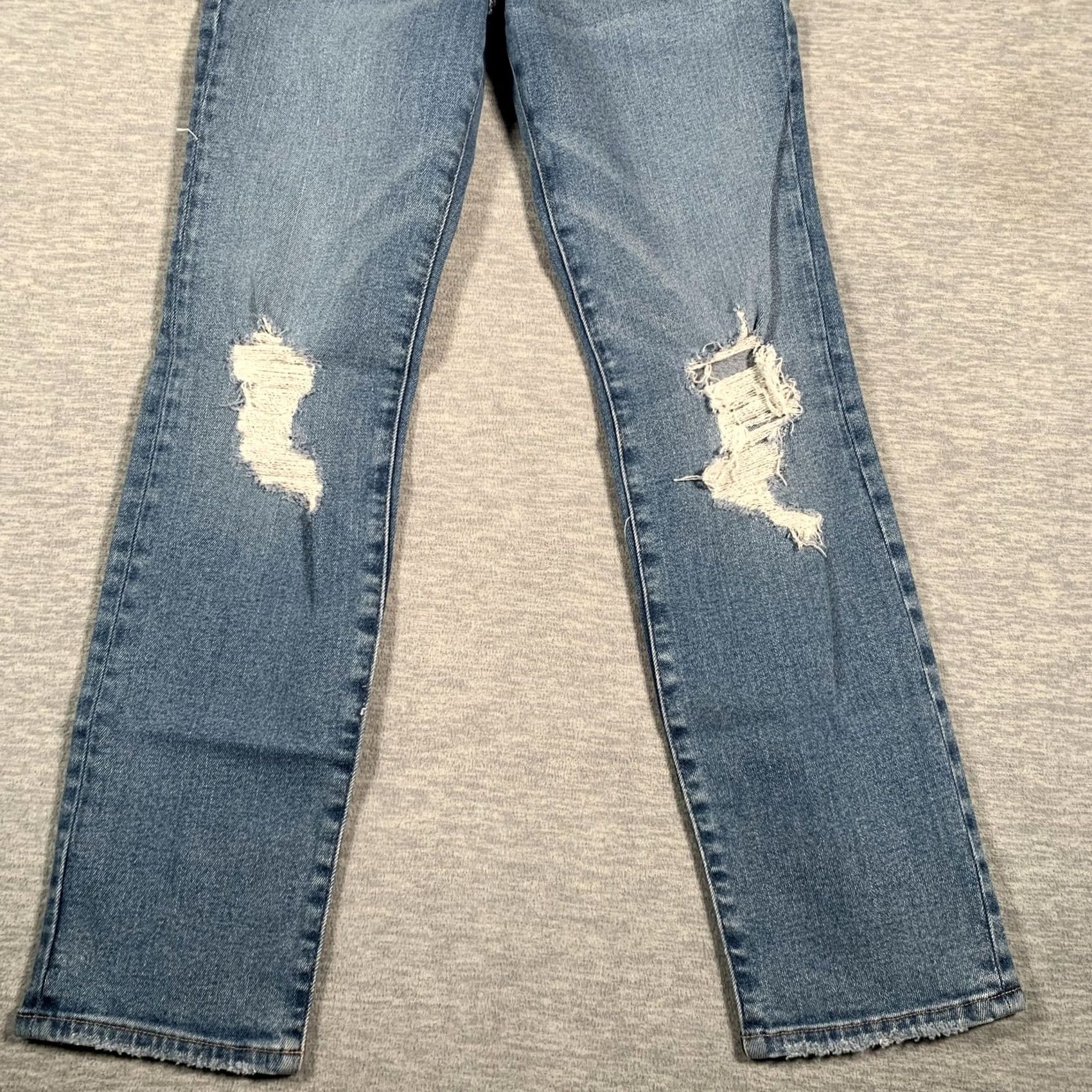 Good American Good American Jeans Womens Hi Rise 27 4/28 Good Classic Distressed Raw Hem Size 27" / US 4 / IT 40 - 3 Thumbnail