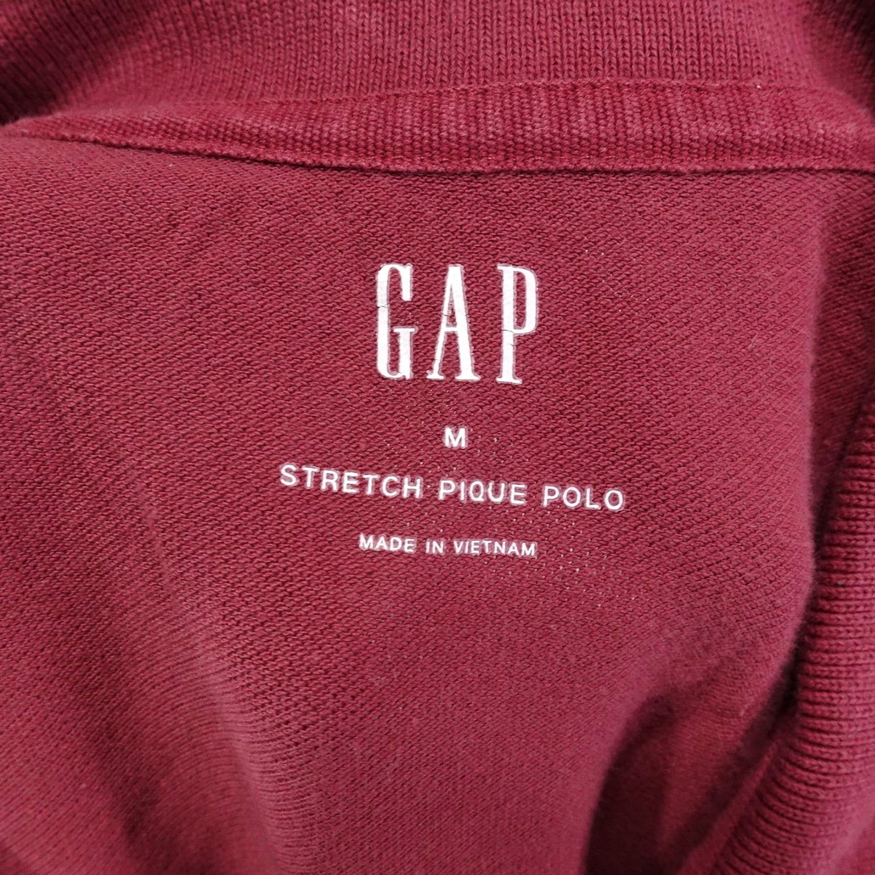 Gap GAP Polo Shirt Mens M Burgundy Stretch Pique Short Sleeve Casual Collared Adult Medium Burgundy - 98% Cotton, 2% Spandex Mens Size US M / EU 48-50 / 2 - 6 Thumbnail
