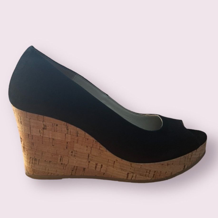 Cordani Black Suede Leather Heel Shoes | Size 7.5, Women's