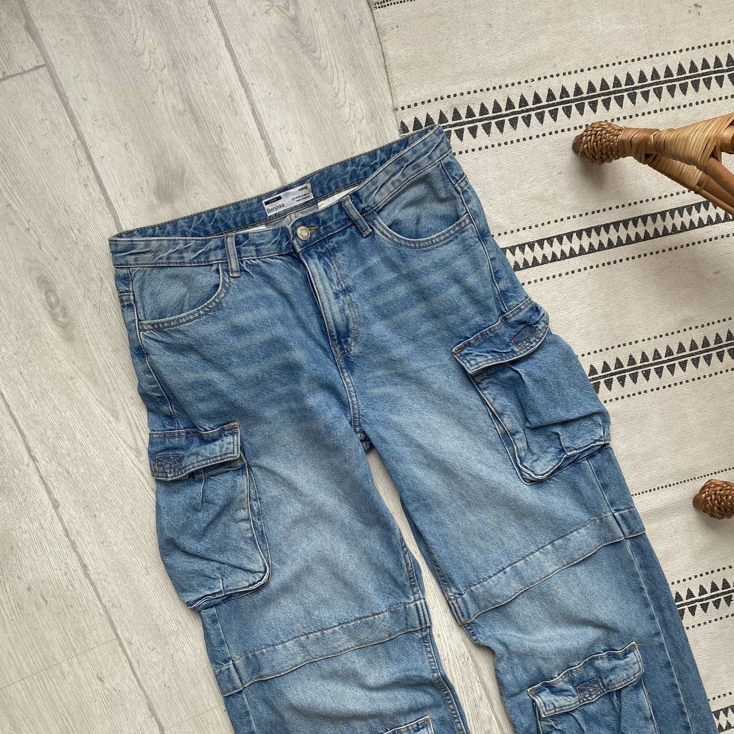 Japanese Brand 👖 Skater Cargo Baggy jeans Multiocket avant-garde Unisex Size US 30 / EU 46 - 2 Thumbnail
