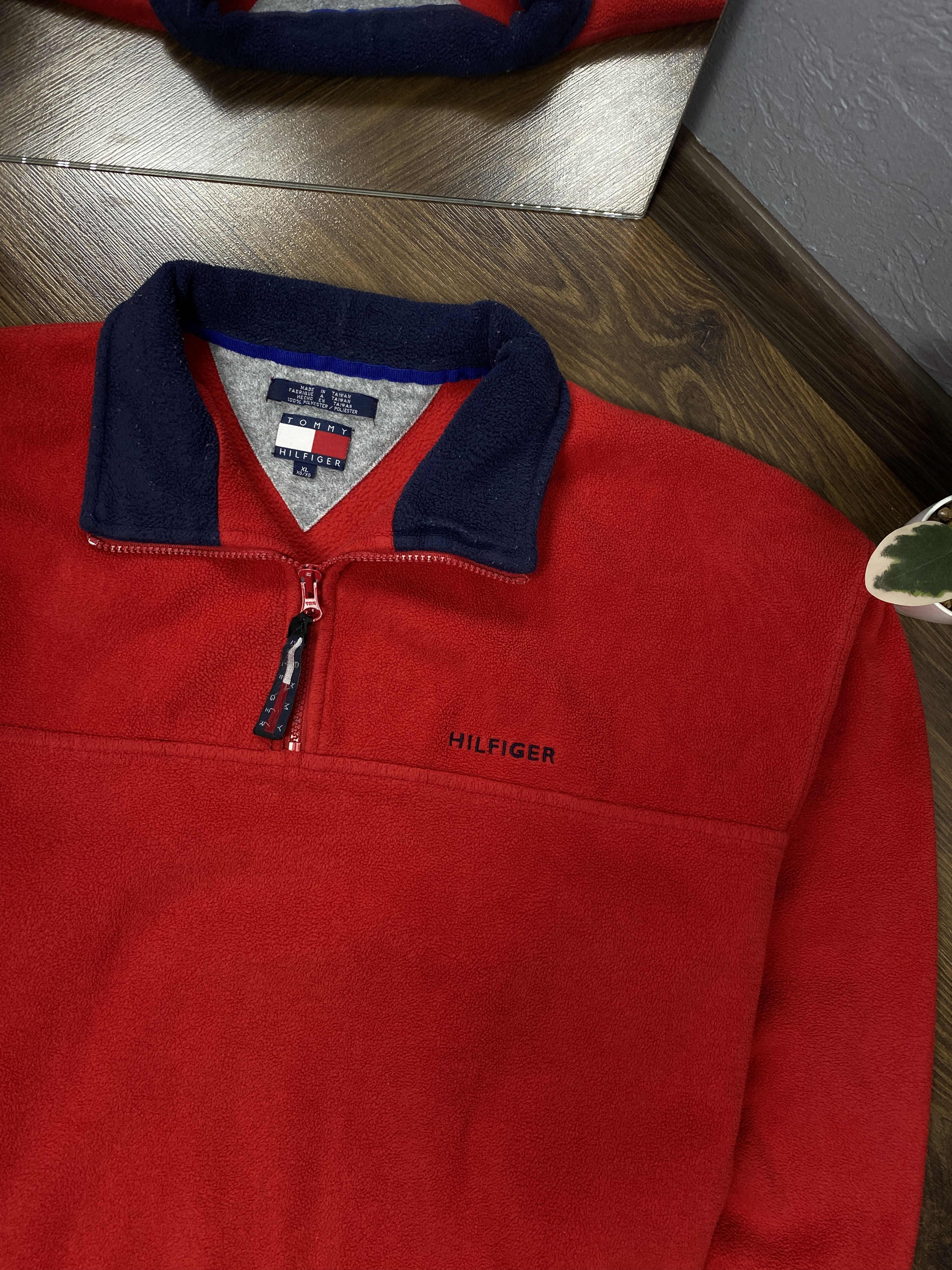Tommy Hilfiger Tommy Hilfiger Vintage Quarter Zip Fleece Jacket Size US XL / EU 56 / 4 - 2 Thumbnail