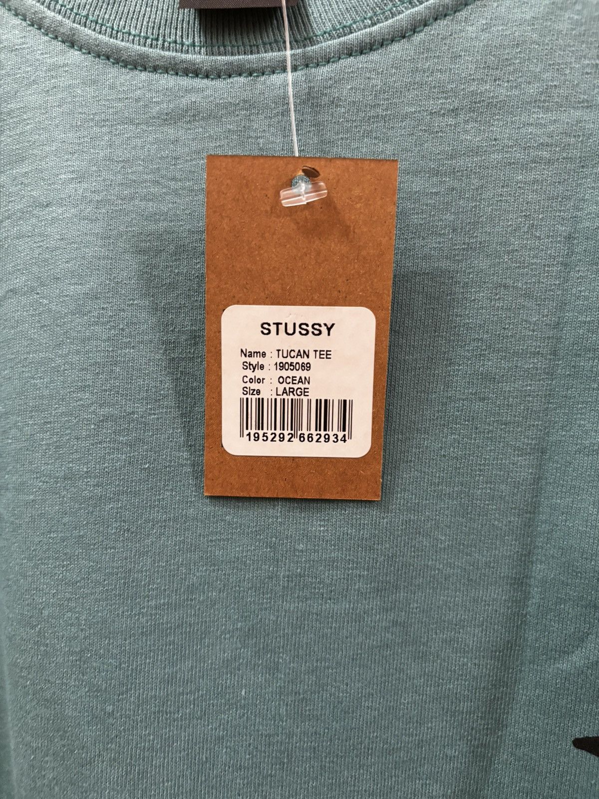 Stussy × Vintage STUSSY TOUCAN TEE OCEAN BLUE Size US L / EU 52-54 / 3 - 7 Thumbnail
