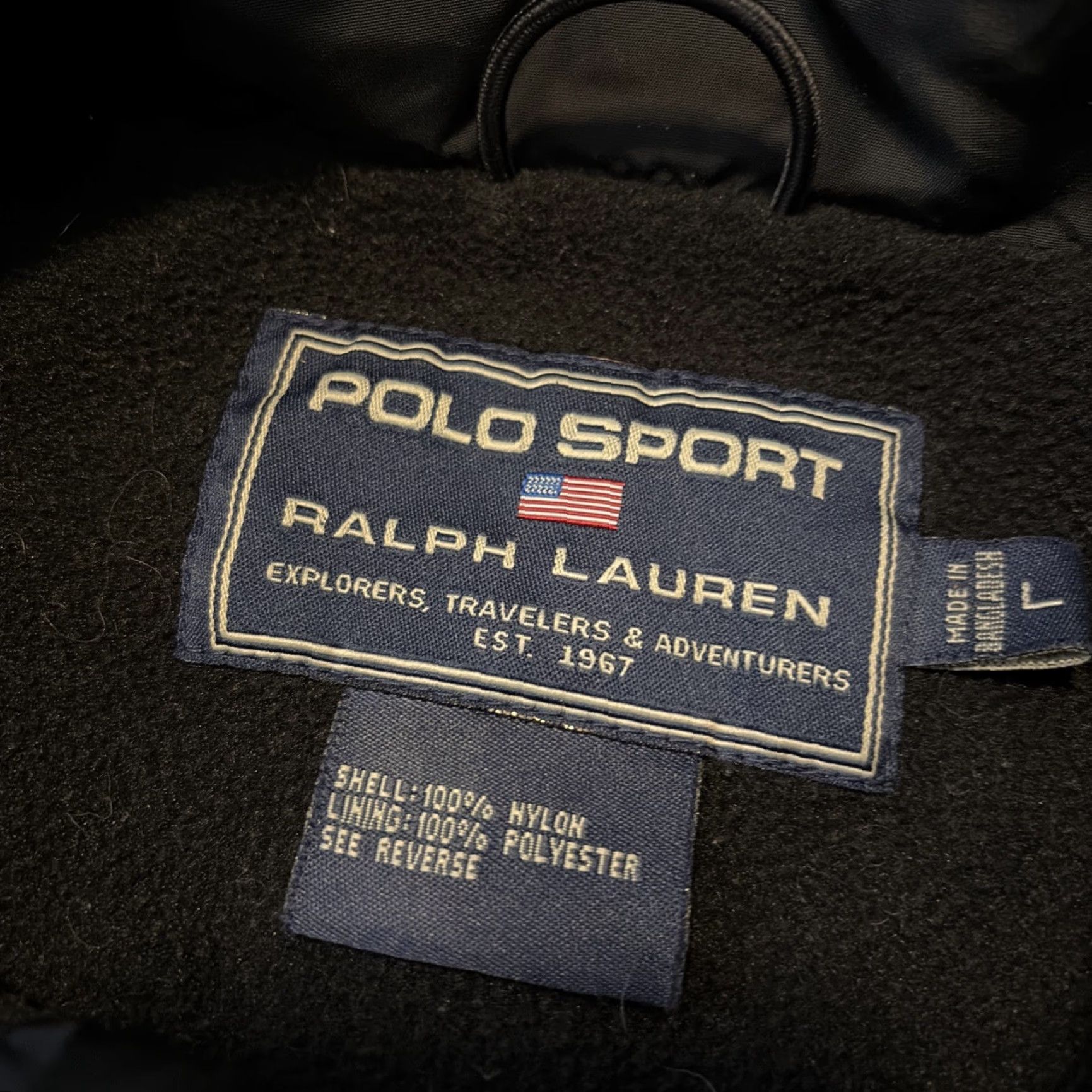 Ralph Lauren VINTAGE Ralph Lauren Polo Sport Jacket Bomber Full Zip Black Nylon Large Mens Size US L / EU 52-54 / 3 - 5 Thumbnail