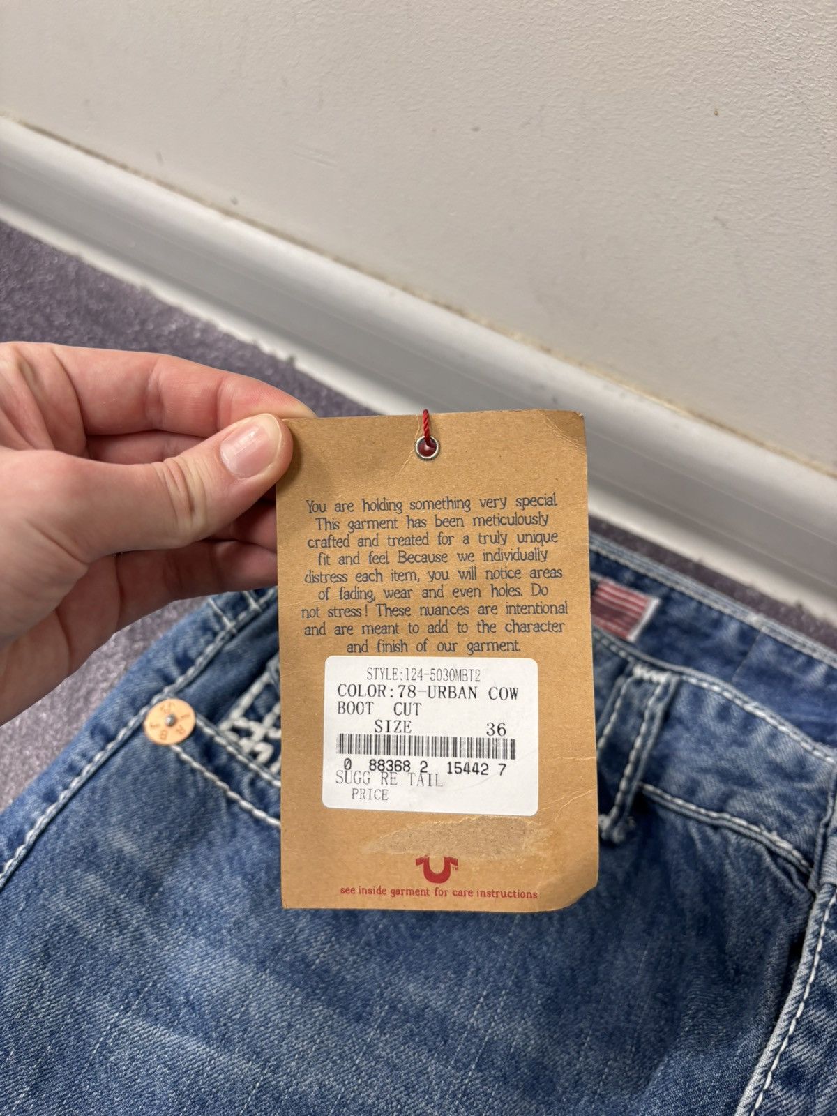 True Religion True Religion NWT Joey Super T Men’s Washed Blue Denim Jeans Size US 36 / EU 52 - 7 Thumbnail