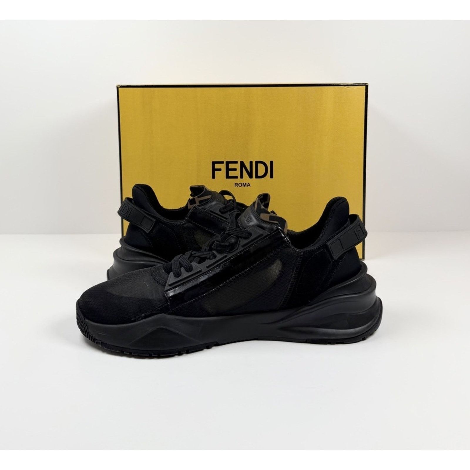 Fendi Size 11UK/12US - Fendi Flow FF Monogram Side-Zip Trainers Size US 12 / EU 45 - 6 Thumbnail