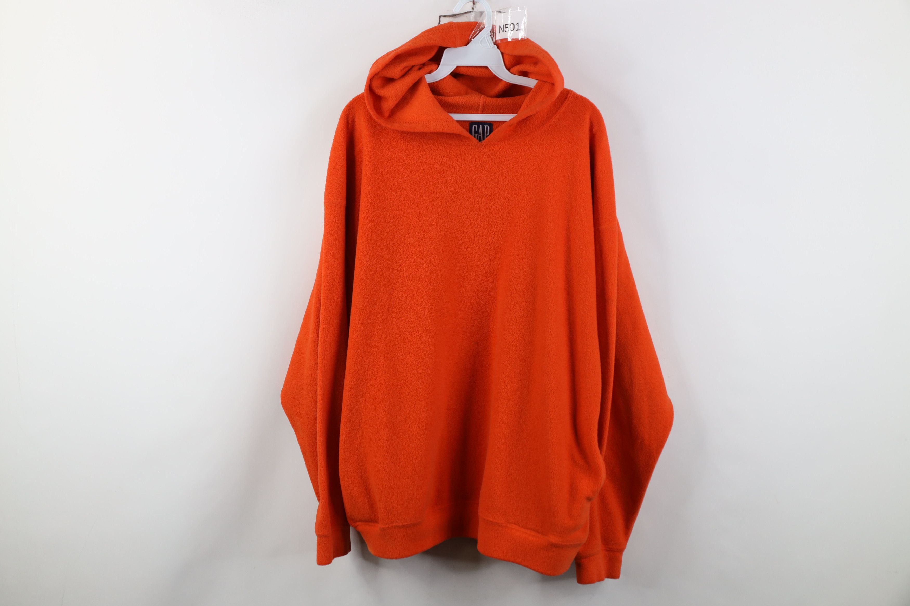 Gap Vintage 90s Gap Baggy Fit Fleece Hoodie Sweatshirt Orange Size US XL / EU 56 / 4 - 1 Thumbnail