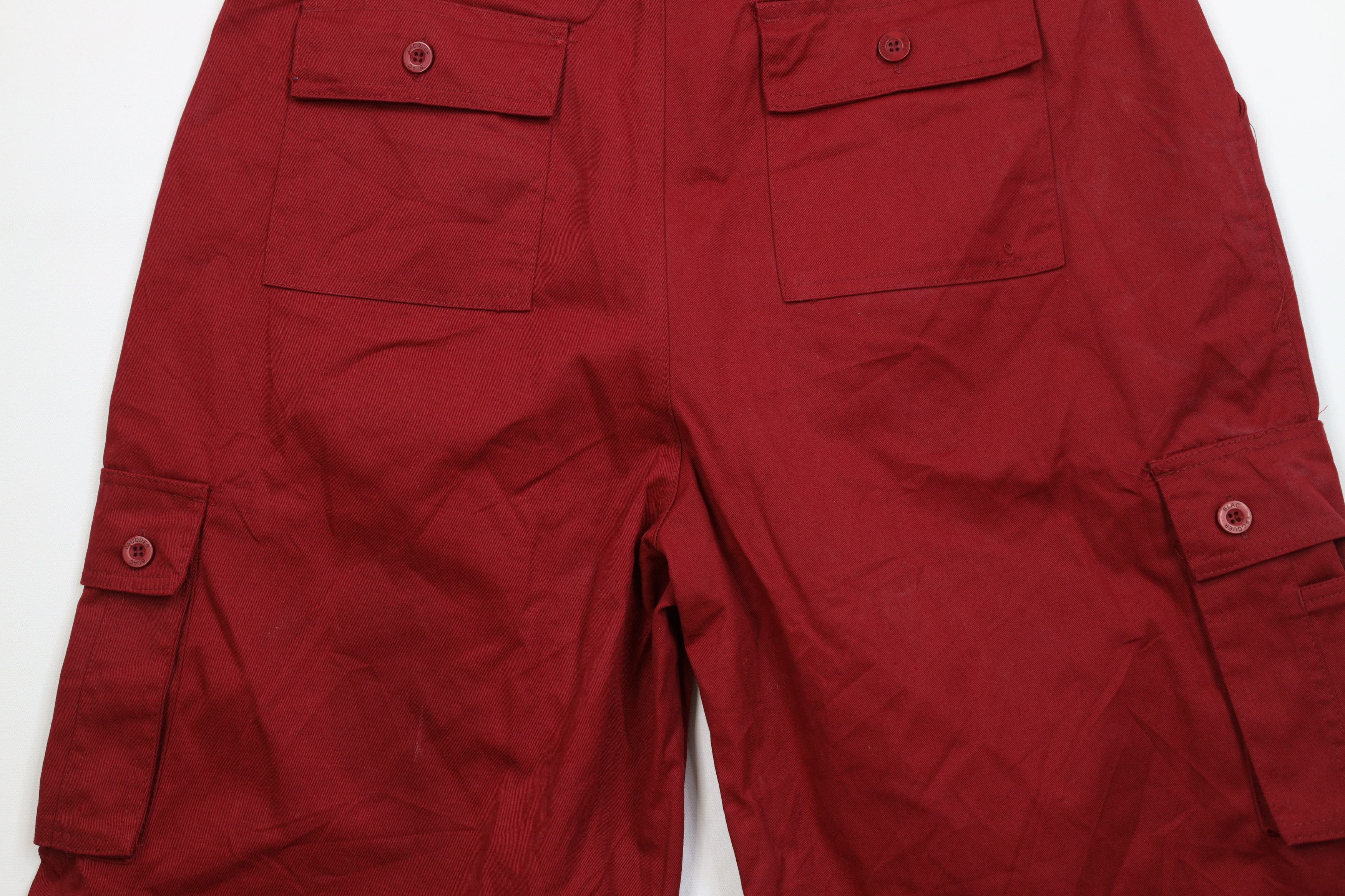 Vintage Vintage 90s Y2K Streetwear Baggy Loose Fit Cargo Shorts Red Size US 36 / EU 52 - 11 Thumbnail