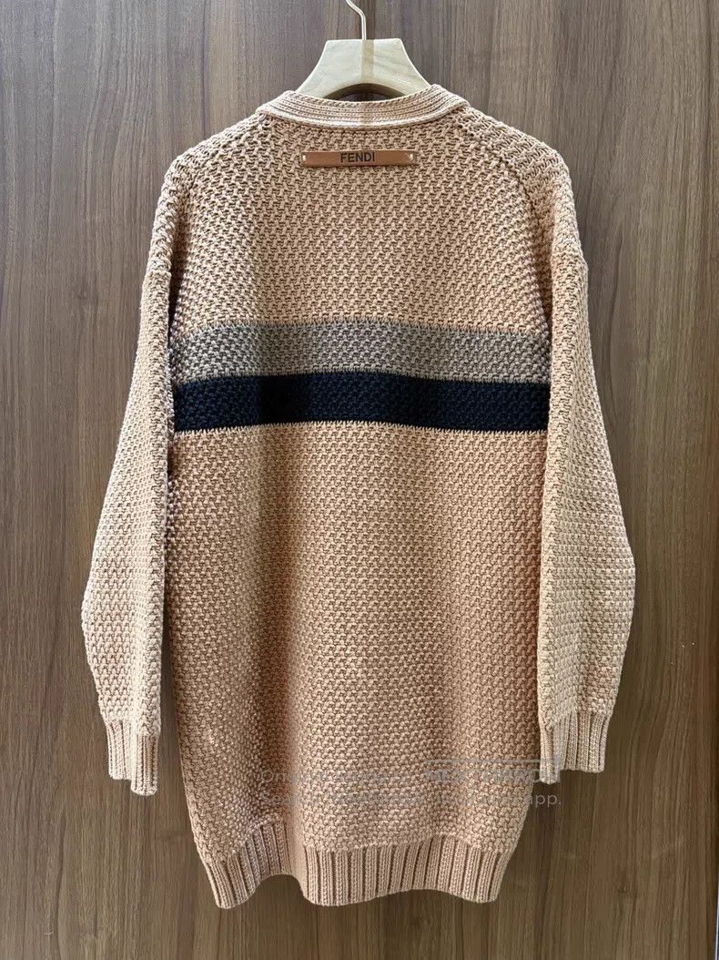 Fendi Fendi Khaki Colorblock Knit Cardigan Size S / US 4 / IT 40 - 2 Thumbnail