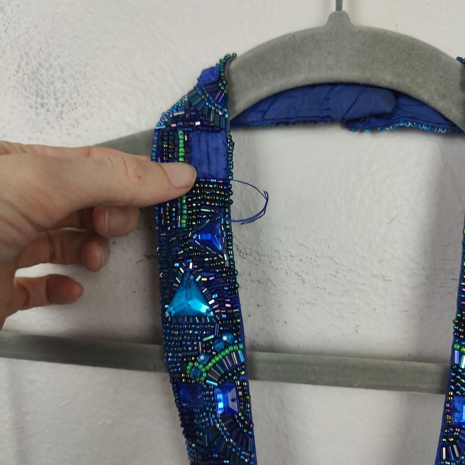Other Vintage Y2K Cache Maxi Dress Womens 6 Peacock Blue Halter Size M / US 6-8 / IT 42-44 - 3 Thumbnail