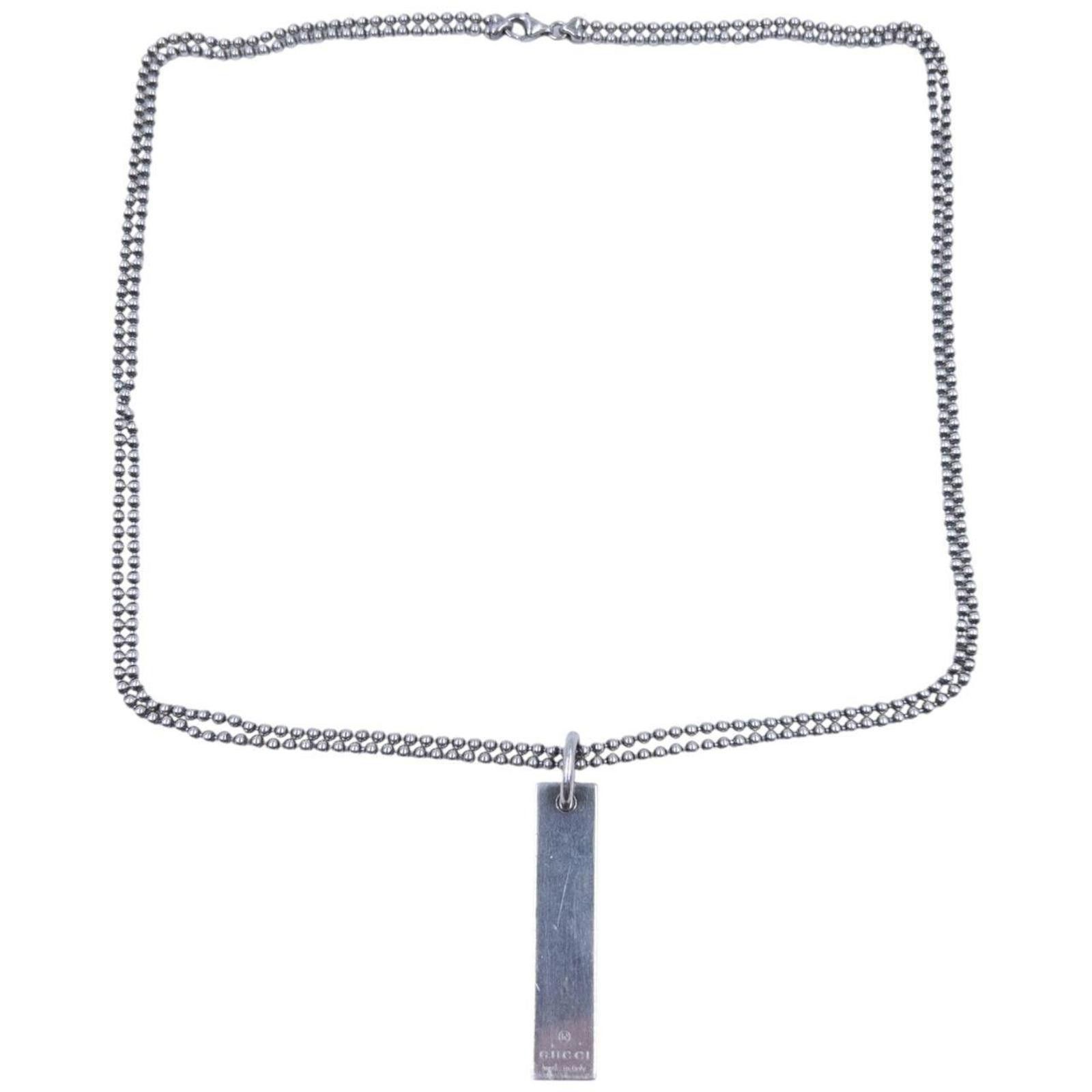 Gucci Vintage Gucci Silver Pendent Double-Chain Necklace Size ONE SIZE - 2 Thumbnail