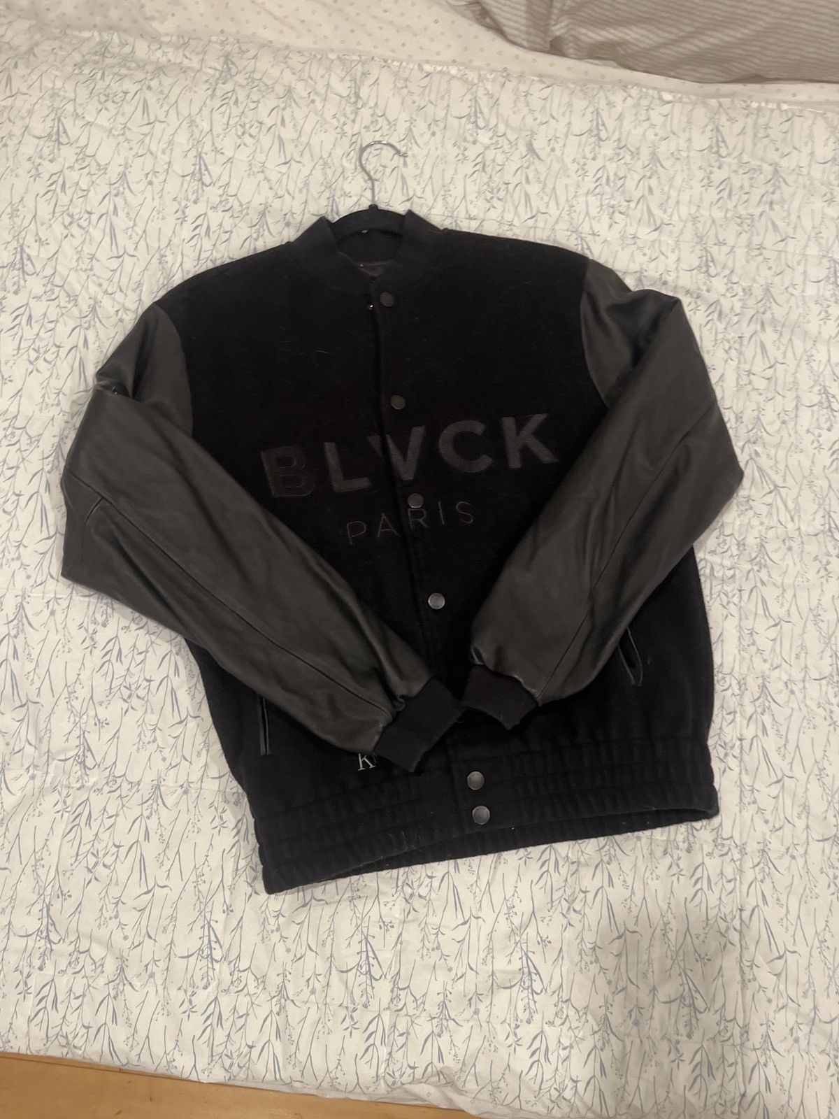 Designer Blvck Paris Leather Sleeved Jacket Size US L / EU 52-54 / 3 - 2 Thumbnail