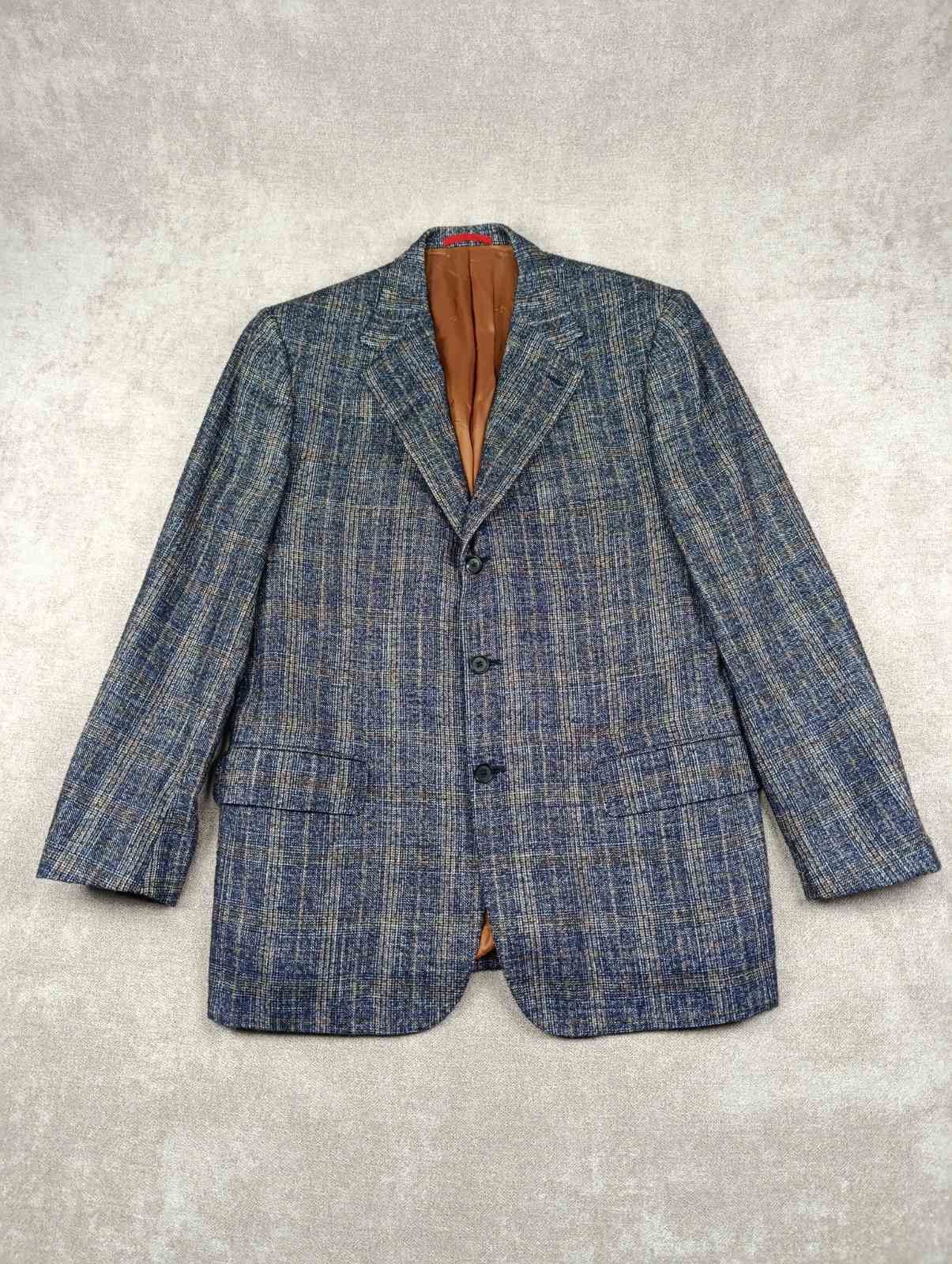 Isaia ISAIA NAPOLI MENS WOOL/SILK SPORT JACKET SIZE 54 IN CHECK Size 54R - 2 Thumbnail