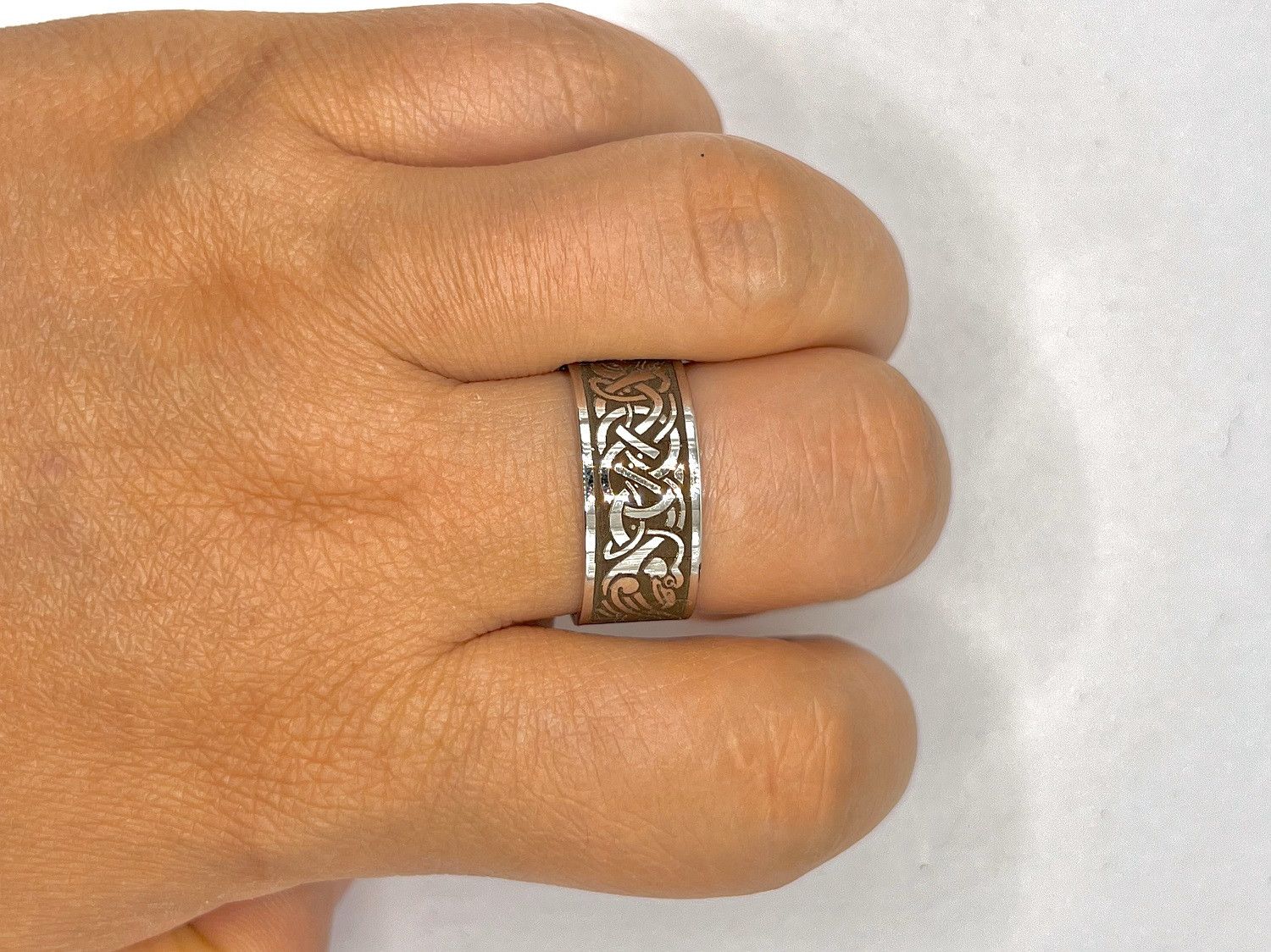 Jewelry Viking Stainless Steel Silver Ring - Size 10.25 Size ONE SIZE - 5 Thumbnail