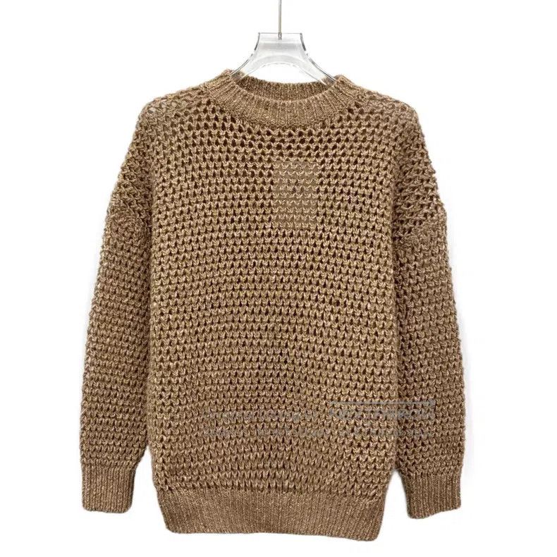 Brunello Cucinelli Brunello Cucinelli Brown wool round-neck, long-sleeve open Size XXS / US 00 / IT 34 - 1 Thumbnail