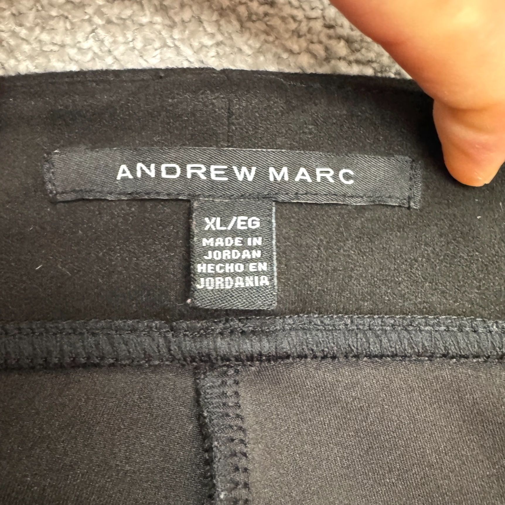 Andrew Marc Andrew Marc High Rise Pull On Faux Suede Pants Womens XL Black Stretch Classic Size 40" / US 18 - 5 Thumbnail