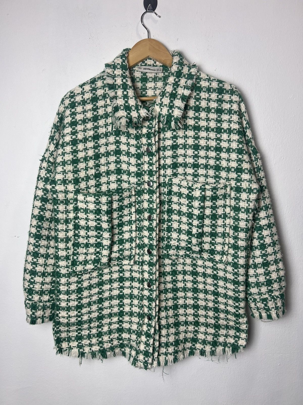 If Six Was Nine Green Tweed Frayed Jacket Size US S / EU 44-46 / 1 - 1 Thumbnail