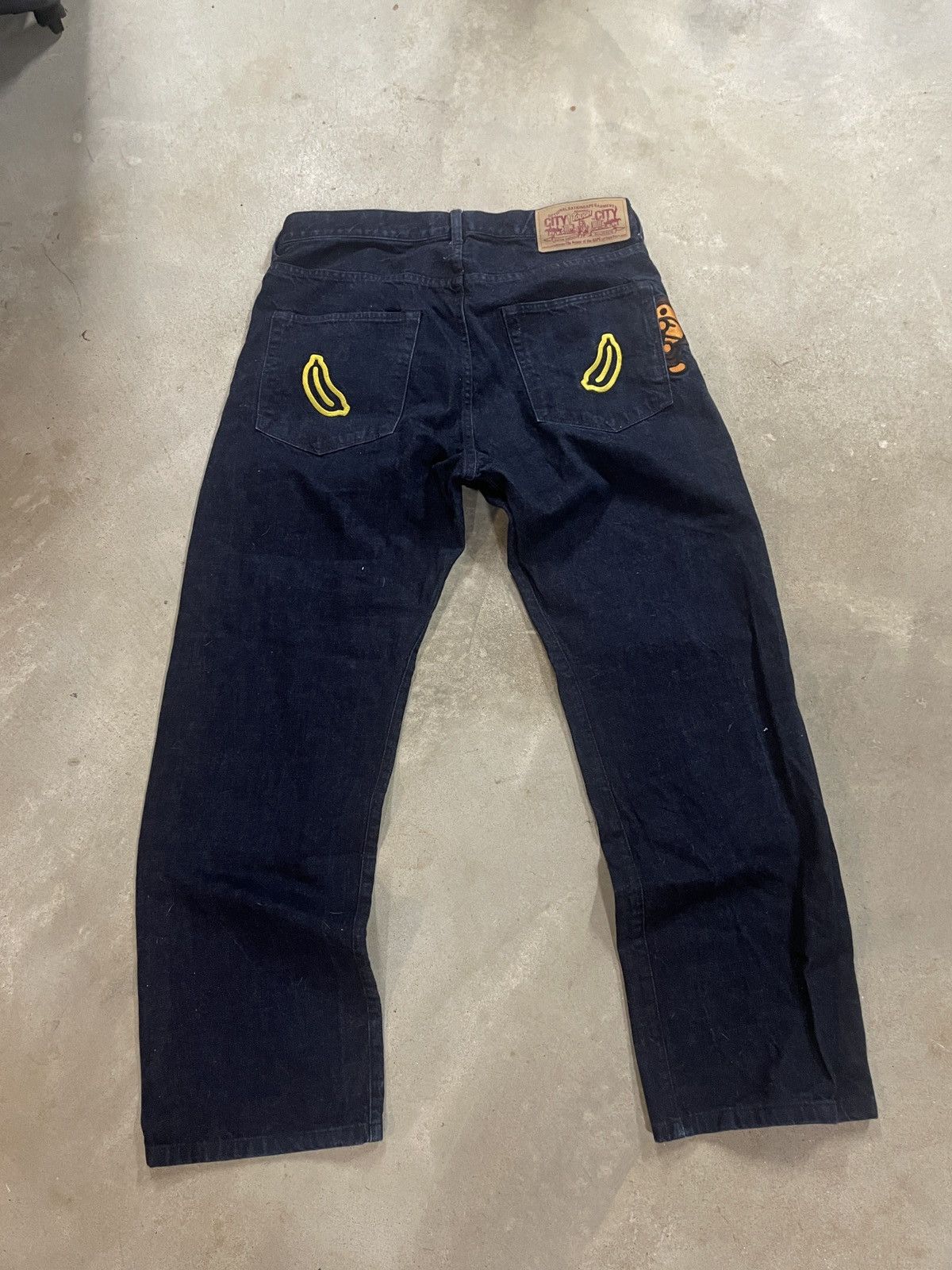 Bape × Nigo BAPE Baby Milo Banana DENIM Pants - a bathing ape size L Size US 32 / EU 48 - 1 Thumbnail