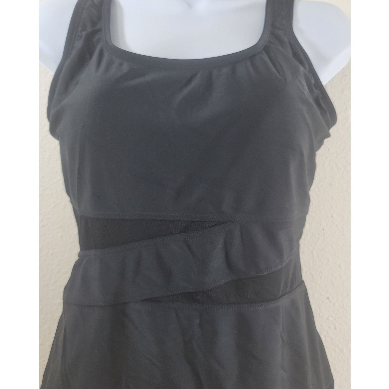Catalina Catalina Black One Piece Scoop Neck Bathing Suit Large 12 14 Size ONE SIZE - 2 Thumbnail