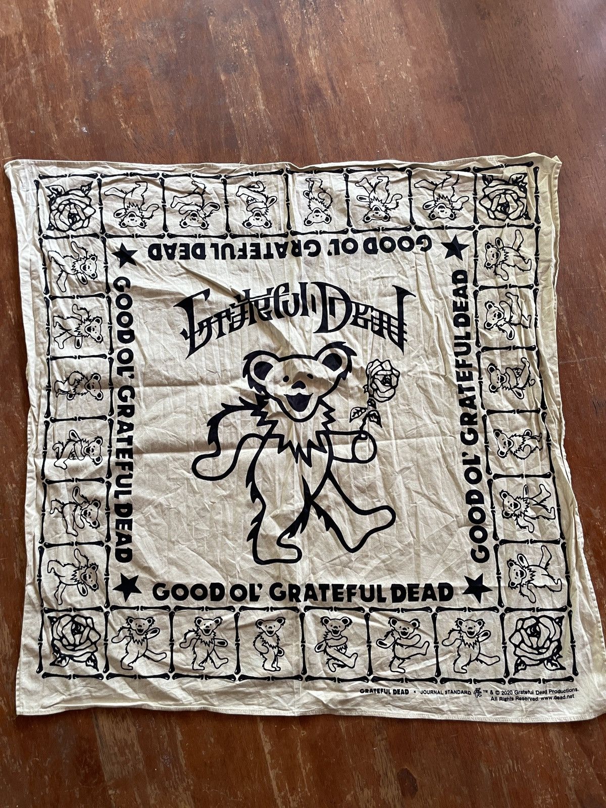Grateful Dead band X Journal Standard Japan Big Logo 20”X20”