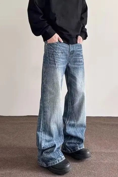 Blue Baggy Denim Jeans, Grunge Jeans, Opium Jeans