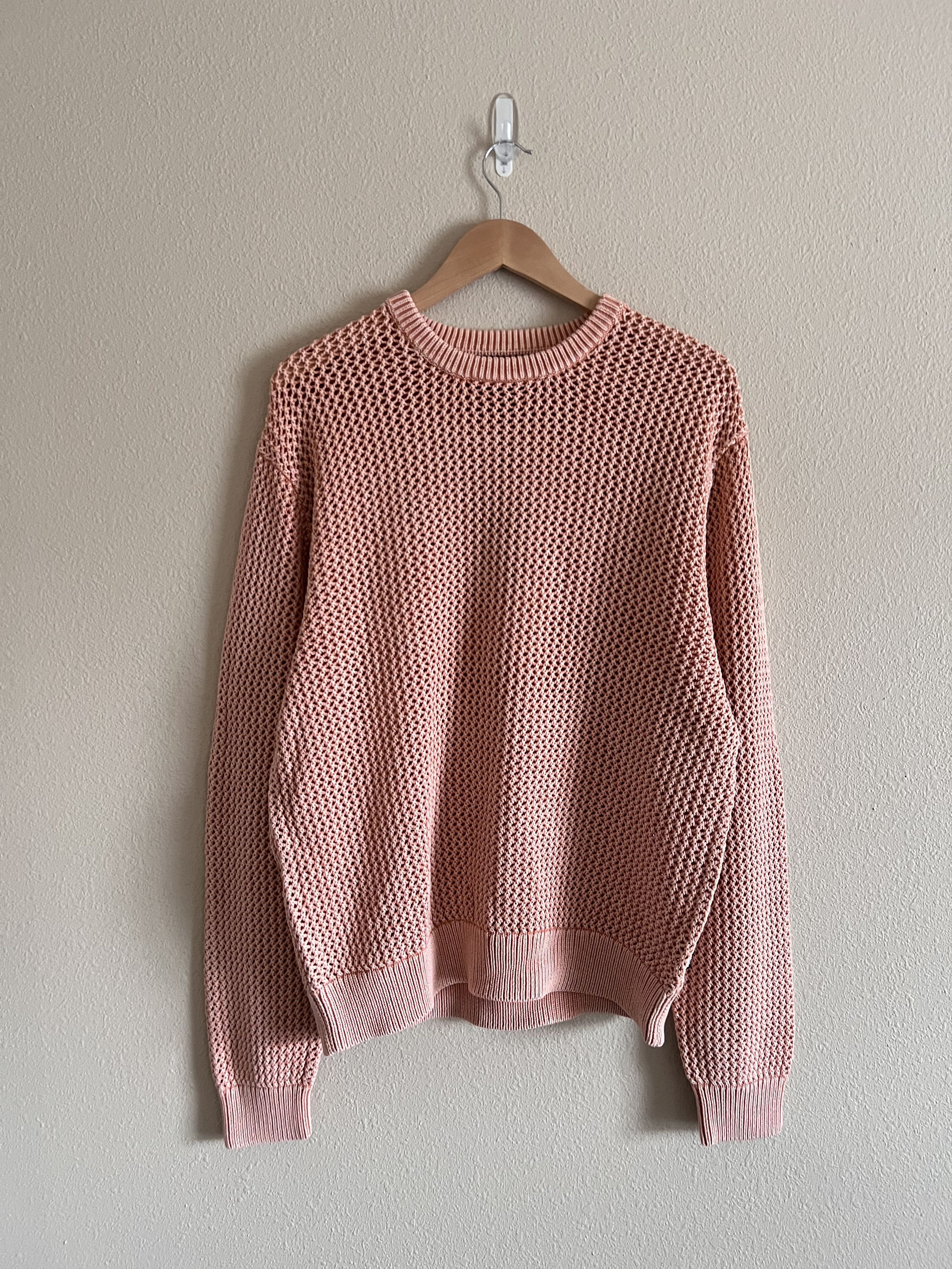 image of Stussy Pigment Dyed Loose Gauge Sweater In Peach, Men's (Size XL)