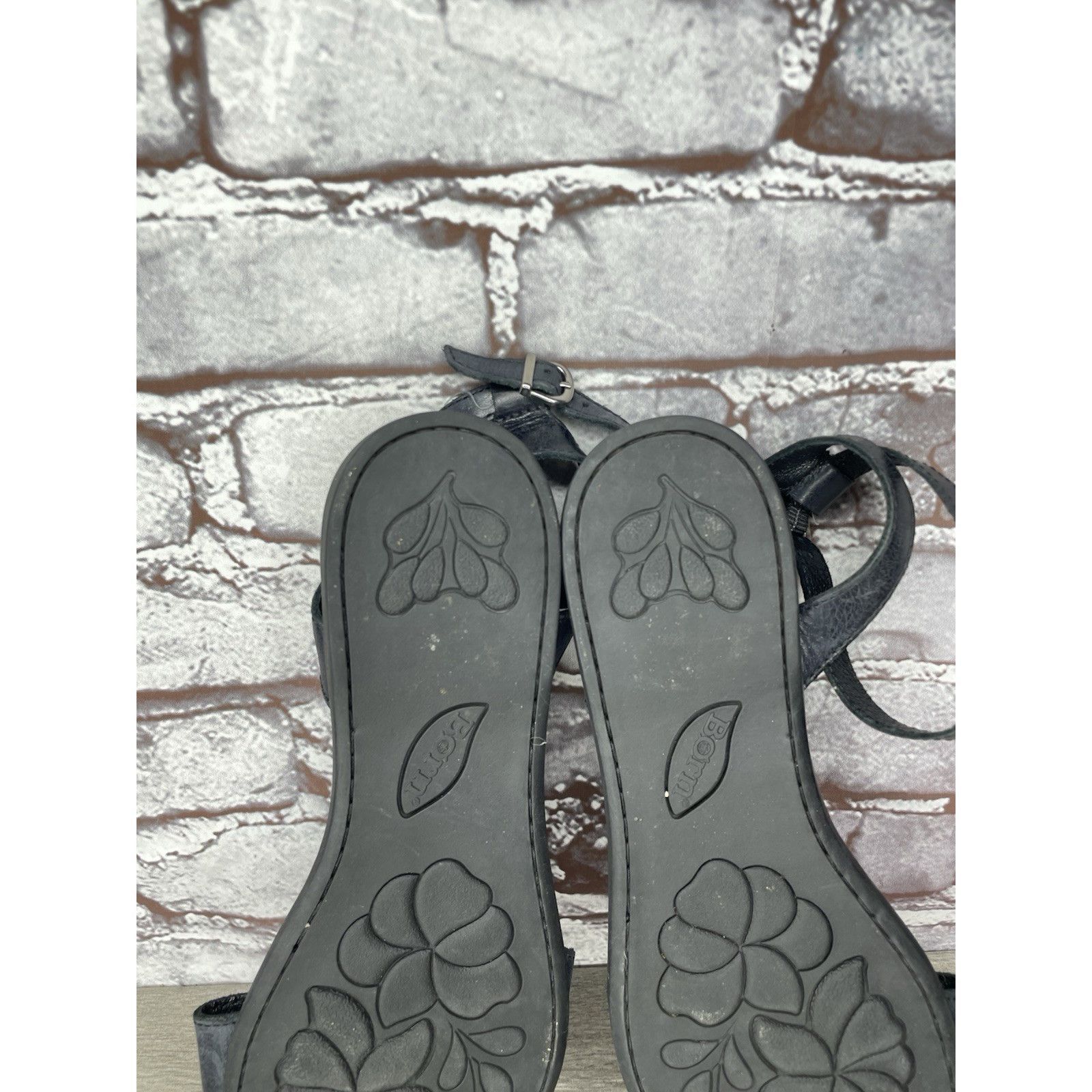 Born Born Handcrafted Black Leather Open Toe Ankle Strap Flats Sa Size US 8 / IT 38 - 8 Thumbnail